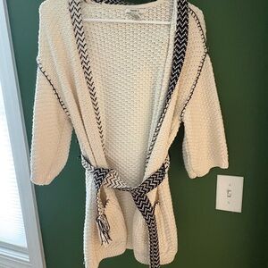 Forever 21 Cream and Black Textured Cardigan